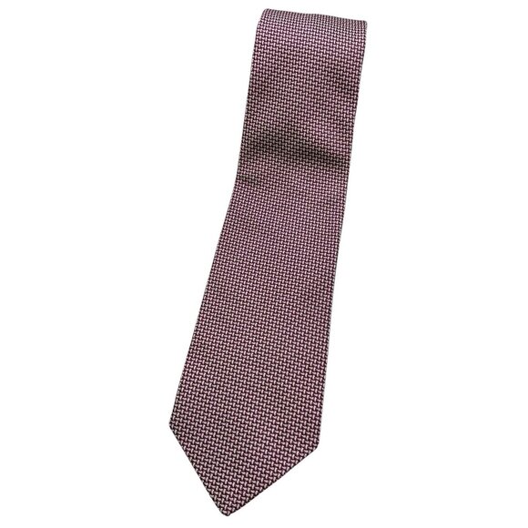 BOGGI Men's 100% Silk Necktie LUXURY Tie XL Purple Blue Geometric W:3.6" EUC